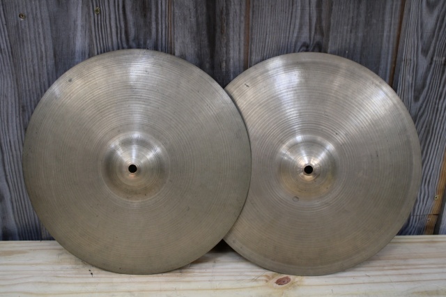 Zildjian 14'' Avedis Small Stamp late 50's Flange Hats 650 top 770 bottom