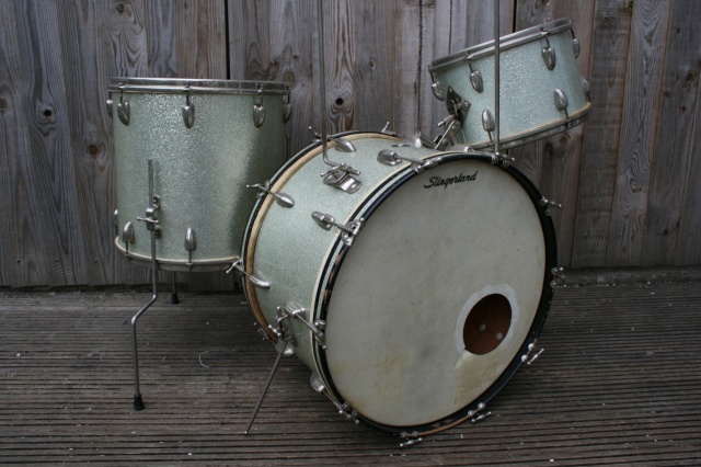 Slingerland Early 50's 'Gene Krupa Deluxe' Outfit in Silver Sparkle