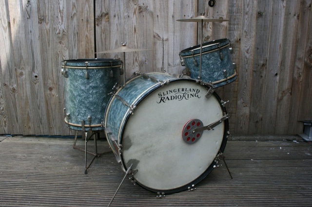 Slingerland Aluminium 'Cloud Badge' 1940's RadioKing Outfit