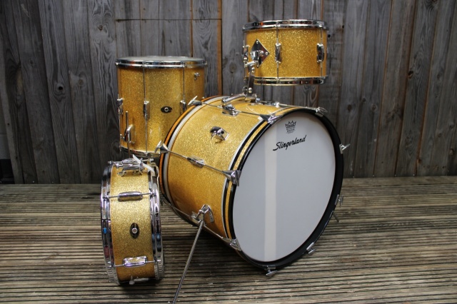 Slingerland 'Nov1966' Stage Band Outfit in Gold Sparkle