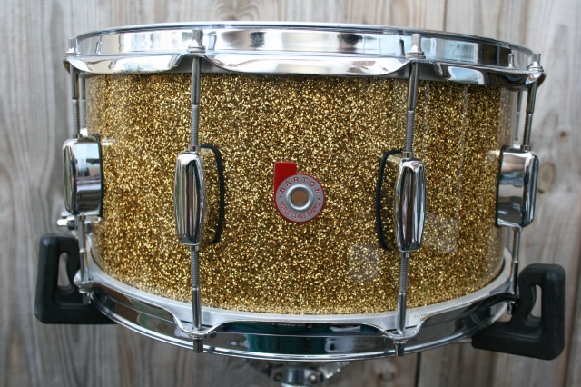 Barton Drum Co Maple Snare in Ginger Sparkle Lacquer