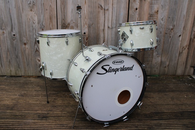 Slingerland 1960 'Gene Krupa' Outfit in White Marine Pearl