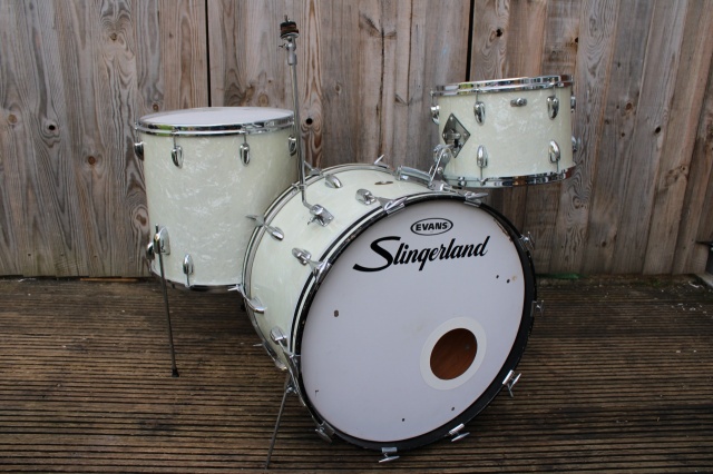 Slingerland 1960 'Gene Krupa' Outfit in White Marine Pearl