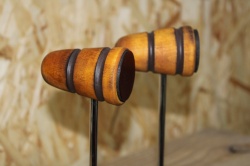 Lowboy Beaters Leather Daddy Scorched Amber twin Brown Stripes