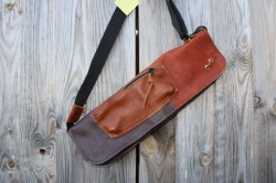 CacSac Gig Bags Streamline Stick Bag in Tri Tone NuBuck and Brown Leathers