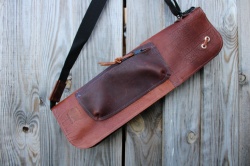 CacSac Gig Bags Streamline Stick Bag in Tri Tone Brown Leather