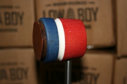 Low Boy Beaters Leather Daddy Light Weight Blue Red w/White Stripe