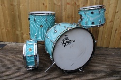 Gretsch 60's Round Badge 'Name Band' Outfit in Aqua Satin Flame