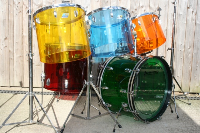 Ludwig 1970's Quadra Plus 'Jelly Bean' Vistalite Outfit