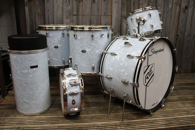 Slingerland early 70's 'Buddy Rich' 80N Outfit in White Marine Pearl