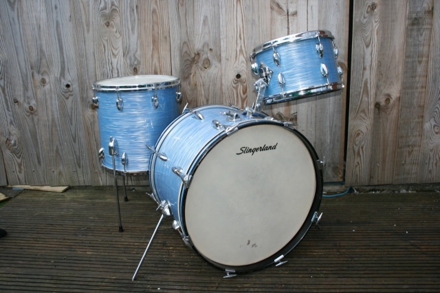 Slingerland 1965 'Modern Jazz' Outfit in Blue Ripple Pearl