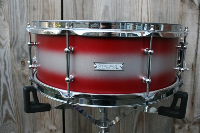 Standard Drum Co 15 x 6 Mahogany Poplar in Red Silver Duco