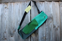 CacSac Gig Bags Streamline Stick Bag in Sea foam Green and Olive  Leather