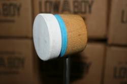 Low Boy Beaters Light Weight  White Natural w/Shock Blue Stripe